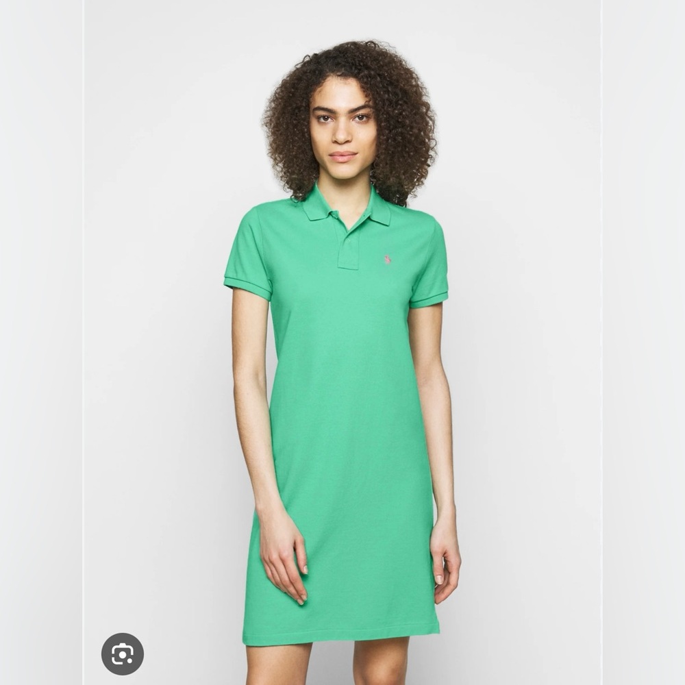 Polo by Ralph Lauren Green with pink logo dress